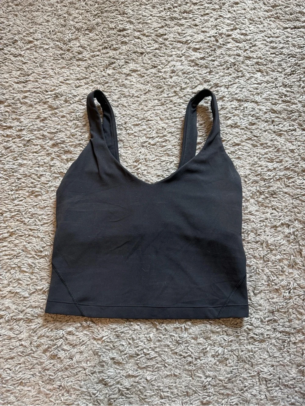 lululemon athletica Black Cropped Longline Sports Bra
